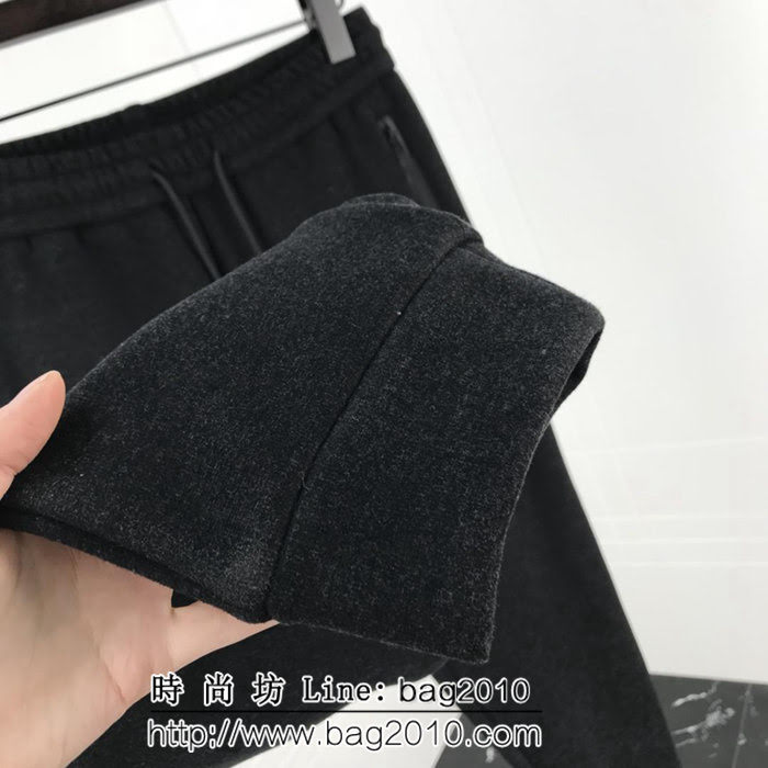 LV路易威登 18ss冬季新款 背後壓膠印花logo 加絨加厚 男款羊毛休閒褲 ydi1996